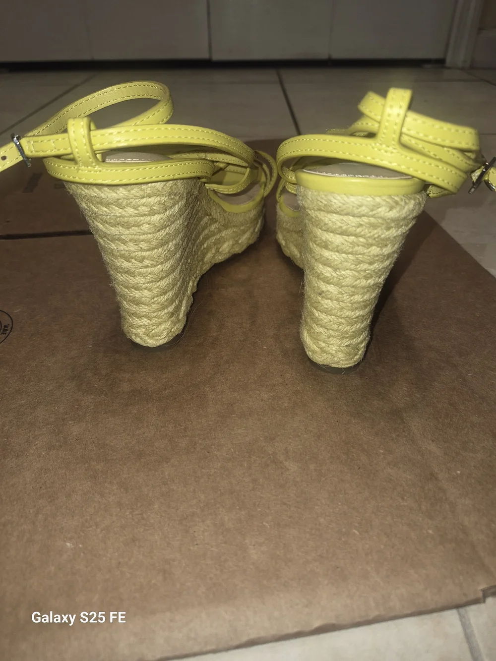 Guess Neon Yellow Strappy Wrap Sandals